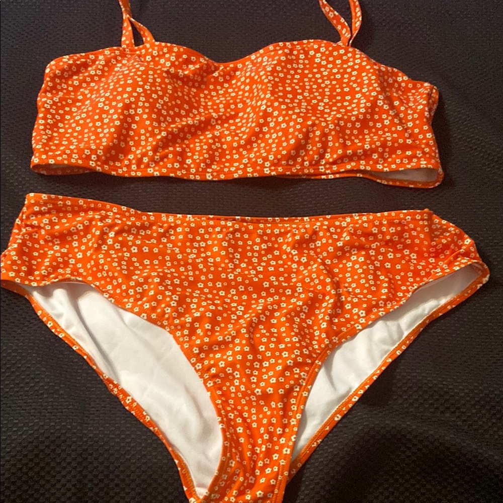 Shein orange & white 2 pc swimsuit new size 4XL